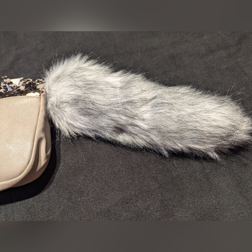 NINE WEST HANDBAG FURRY TAIL AND SEQUINS, NWT - Picture 3 of 6